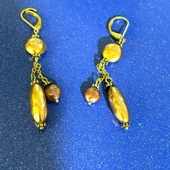 Jewelry | Gold Color Drop Earrings 2 Inch Drop | Poshmark